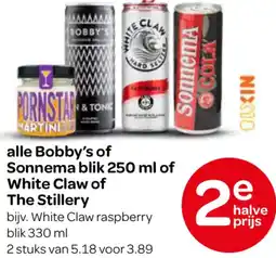 Spar Alle Bobby's of Sonnema of White Claw of The Stillery aanbieding