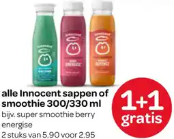 Spar Alle innocent sappen of smoothie aanbieding