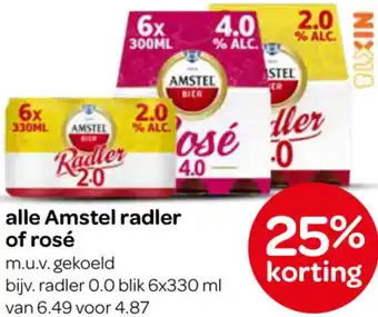 Spar Alle Amstel radler of rosé aanbieding
