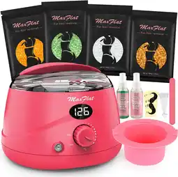 Amazon MaxFlat Braziliaanse wax, waxverwarmer, Braziliaanse wasset met ontharingswax aanbieding