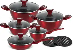 Bol.com Edënbërg Red Line - 12-delige Luxe Pannenset van Gesmeed Aluminium aanbieding