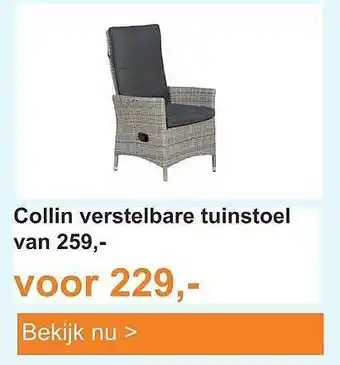 Tuinmeubelland Collin verstelbare tuinstoel aanbieding