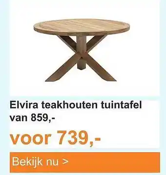 Tuinmeubelland Elvira teakhouten tuintafel aanbieding