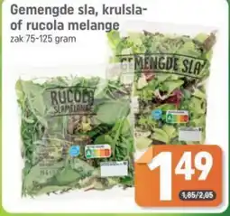 Dagwinkel Gemengde sla, krulsla of rucola melange aanbieding