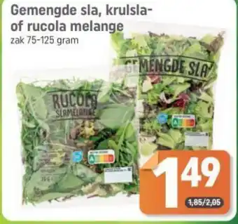 Dagwinkel Gemengde sla, krulsla of rucola melange aanbieding
