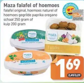 Dagwinkel Maza falafel of hoemoes aanbieding