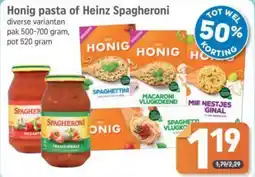 Dagwinkel Honig pasta of Heinz Spagheroni aanbieding