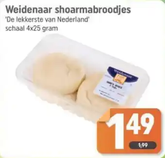 Dagwinkel Weidenaar shoarmabroodjes aanbieding