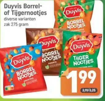 Dagwinkel Duyvis Borrel of Tijgernootjes aanbieding