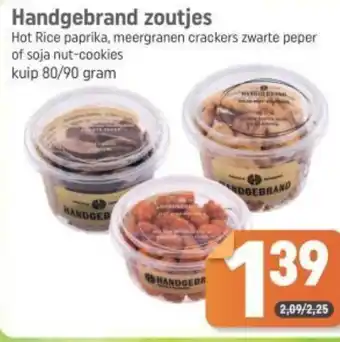 Dagwinkel Handgebrand zoutjes aanbieding