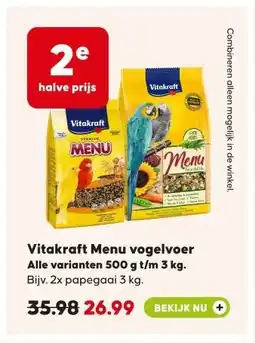 Pets Place Vitakraft Menu vogelvoer aanbieding