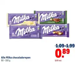 Makro Alle Milka chocoladerepen aanbieding