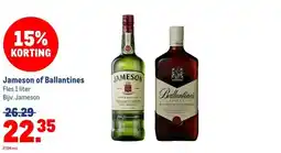 Makro Jameson of Ballantines aanbieding