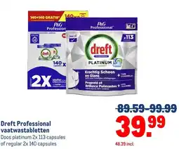 Makro Dreft Professional vaatwastabletten aanbieding