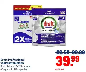 Makro Dreft Professional vaatwastabletten aanbieding