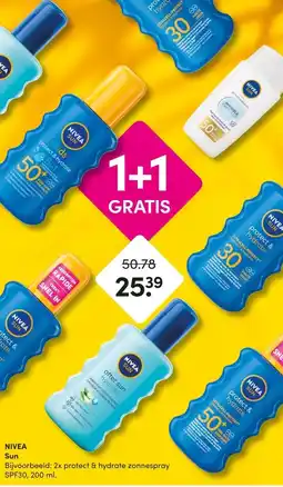 DA NIVEA Sun Bijvoorbeeld: 2x protect & hydrate zonnespray SPF30, 200 ml. aanbieding