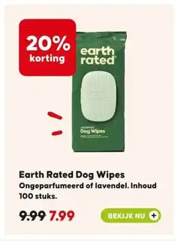 Pets Place Earth Rated Dog Wipes aanbieding