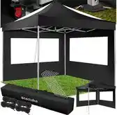 Praxis Tectake - Opvouwbaar tuinpaviljoen 3x3m met 2 zijdelen - zwart aanbieding