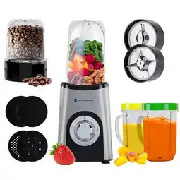ANWB Kitchenbrothers Smoothie Blender 2-in-1 Zilver aanbieding