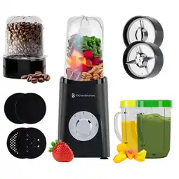 ANWB Kitchenbrothers Smoothie Blender 2-in-1 Zwart aanbieding