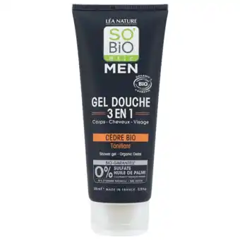 Holland & Barrett So'Bio étic Men Shower Gel 3-in-1 Organic Cedar - 200ml aanbieding