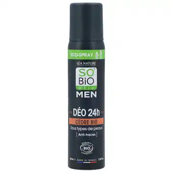 Holland & Barrett So'Bio étic Men 24h Deo Spray Organic Cedar - 100ml aanbieding