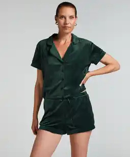 Hunkemoller Hunkemöller Shorts Velours Groen aanbieding