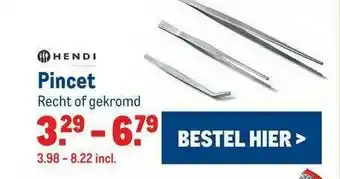 Makro Hendi Pincet Recht Of Gekromd aanbieding