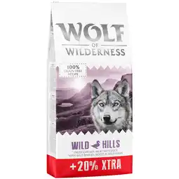 Zooplus 14,4kg Adult Wild Hills Eend Wolf of Wilderness aanbieding