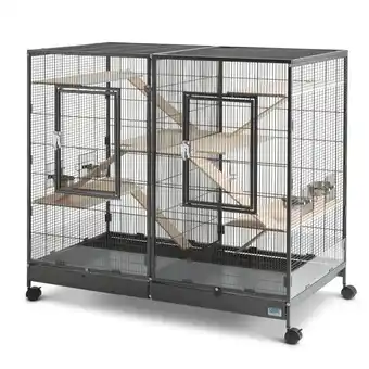 Zooplus Savic Knaagdierkooi Tasmania 120 - L 120 x B 65 x H 107 cm (2 pakketten*) aanbieding