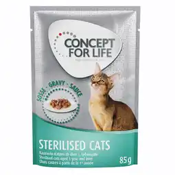 Zooplus 24x85g Gemengd Gelei & Saus Sterilised in Saus en Gelei Concept for Life Kattenvoer aanbieding