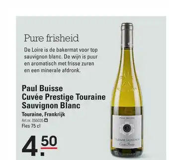 Sligro Paul Buisse Cuvée Prestige Touraine Sauvignon Blanc Touraine, Frankrijk aanbieding