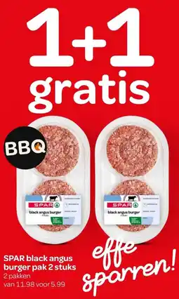Spar SPAR black angus burger pak 2 stuks aanbieding