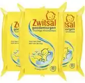 Bol.com Zwitsal Baby Goedemorgen Vochtige Washandjes - 3 x 20 Stuks aanbieding