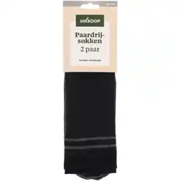 Welkoop Welkoop 2-pack - Paardrijsokken - Zwart aanbieding