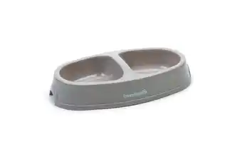 Welkoop Beeztees dubbel - voerbak - ø 2X10CM - Beige aanbieding