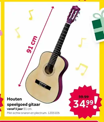 Intertoys Houten speelgoed gitaar 5 jaar 91 cm 1203105 aanbieding