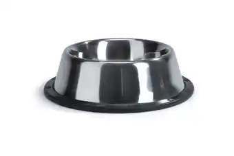 Welkoop Beeztees Steeldish - Voerbak - 17,5 x 9 cm - Zilver Zwart aanbieding