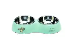 Welkoop Beeztees Droppy Dinerset - Puppy Voer & Drinkbak - 27x14x4,5 cm - Blauw aanbieding