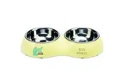 Welkoop Beeztees Kroky Dinerset - Puppy Voer & Drinkbak - 27x14x4,5 cm - Geel aanbieding