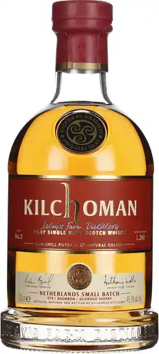 Drankdozijn Kilchoman The Netherlands Small Batch No.3 70CL aanbieding