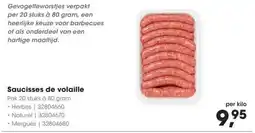 HANOS Saucisses de volaille aanbieding