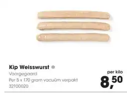 HANOS Kip Weisswurst Voorgegaard aanbieding