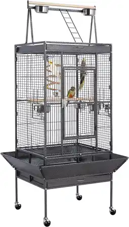 Amazon Yaheetech Vogelvolière, vogelkooi, buitenafmetingen: 81 x 76 x 174 cm aanbieding