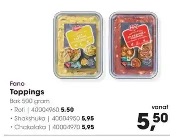 HANOS Fano Toppings aanbieding