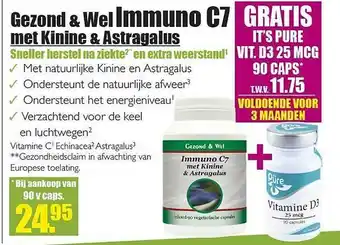 Gezond & Wel Gezond & Wel Immuno C7 Met Kinine & Astragalus 90 v caps. aanbieding