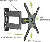 Bol.com Just-Mounts JM-400CSV2 draaibare tv-beugel 180˚ (zwart) 26 - 55 inch aanbieding