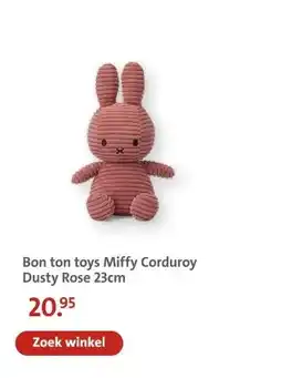 Bruna Bon ton toys Miffy Corduroy Dusty Rose 23cm aanbieding