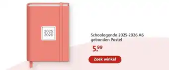 Bruna Schoolagenda 2025-2026 A6 gebonden Pastel aanbieding