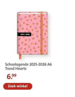 Bruna Schoolagende 2025-2026 A6 Trend Hearts aanbieding